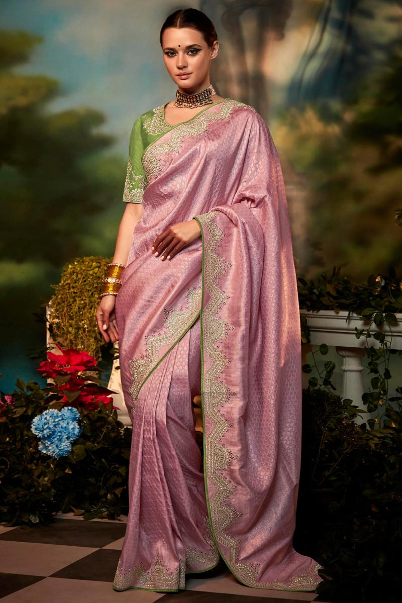 Pink Color Art Silk Fabric Remarkable Saree