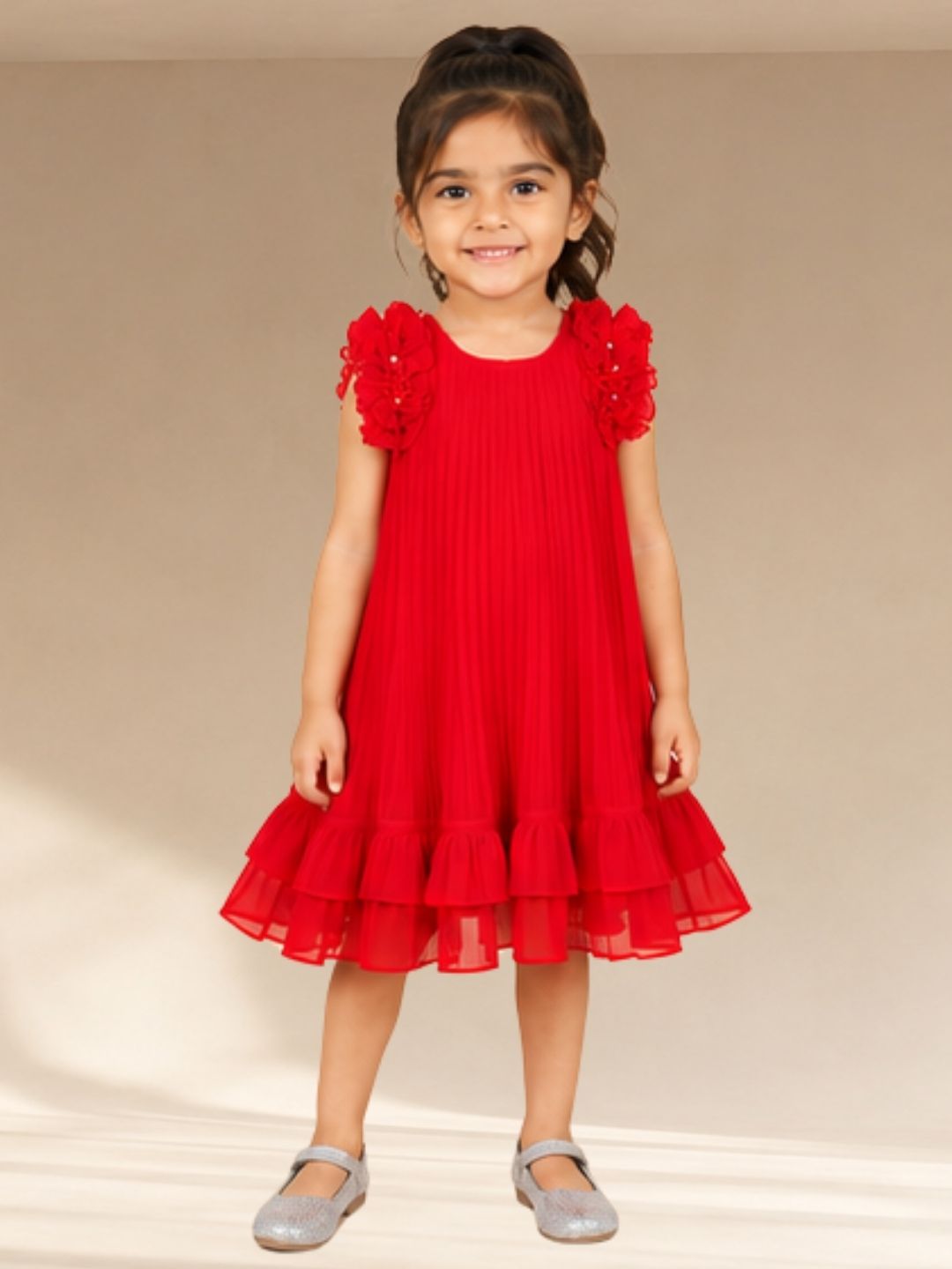 Girls Premium Pleated Party Wear Frock