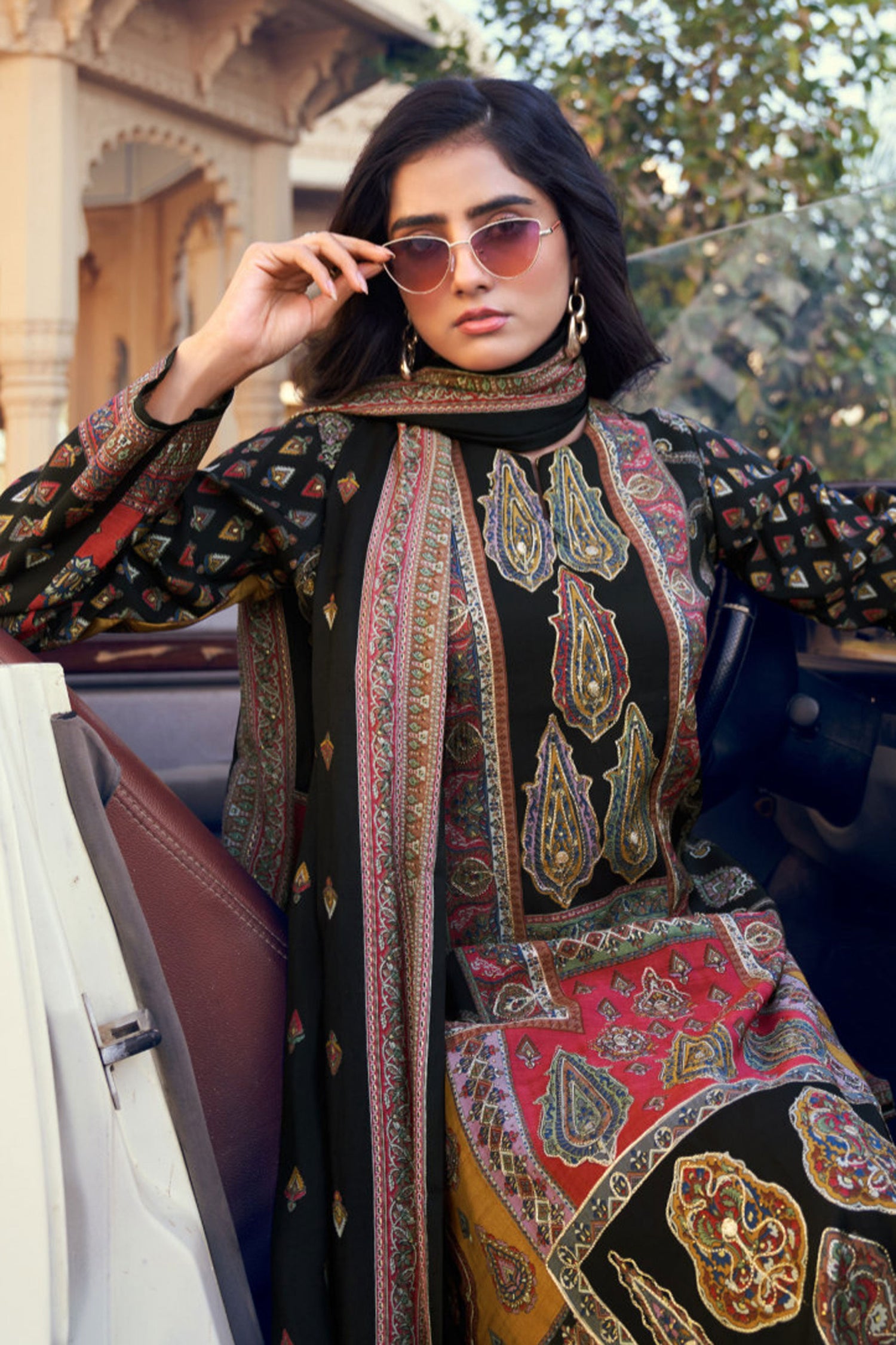 Black Function Wear Art Silk Straight Cut Suit