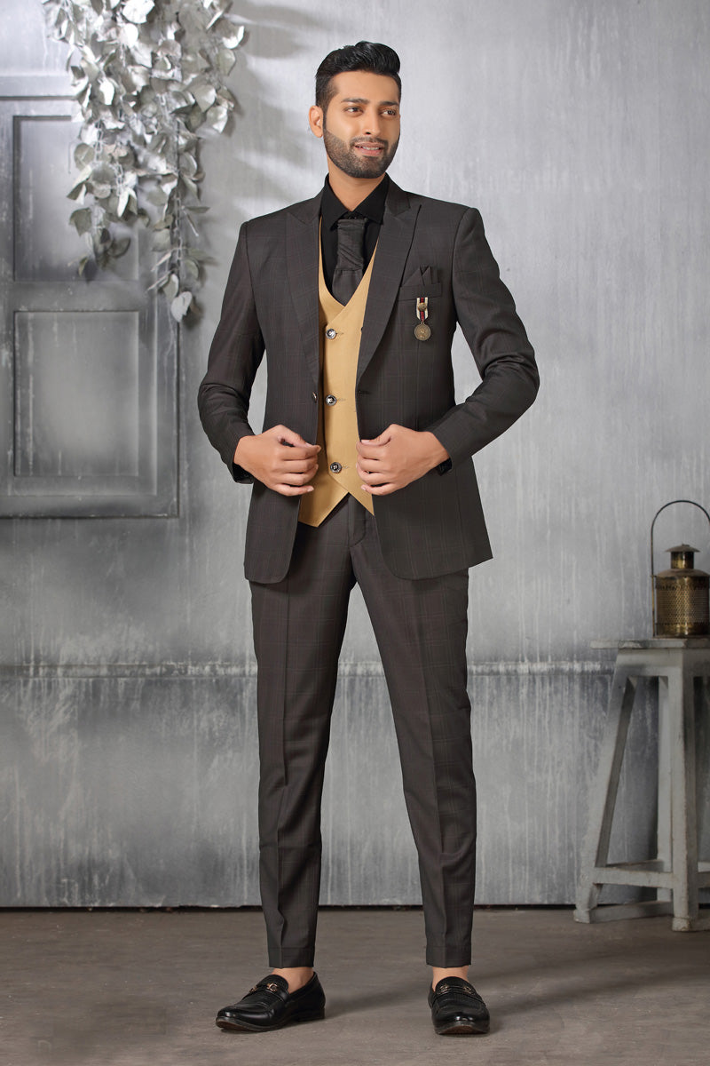 Black Rayon Magnificent Coat Suit