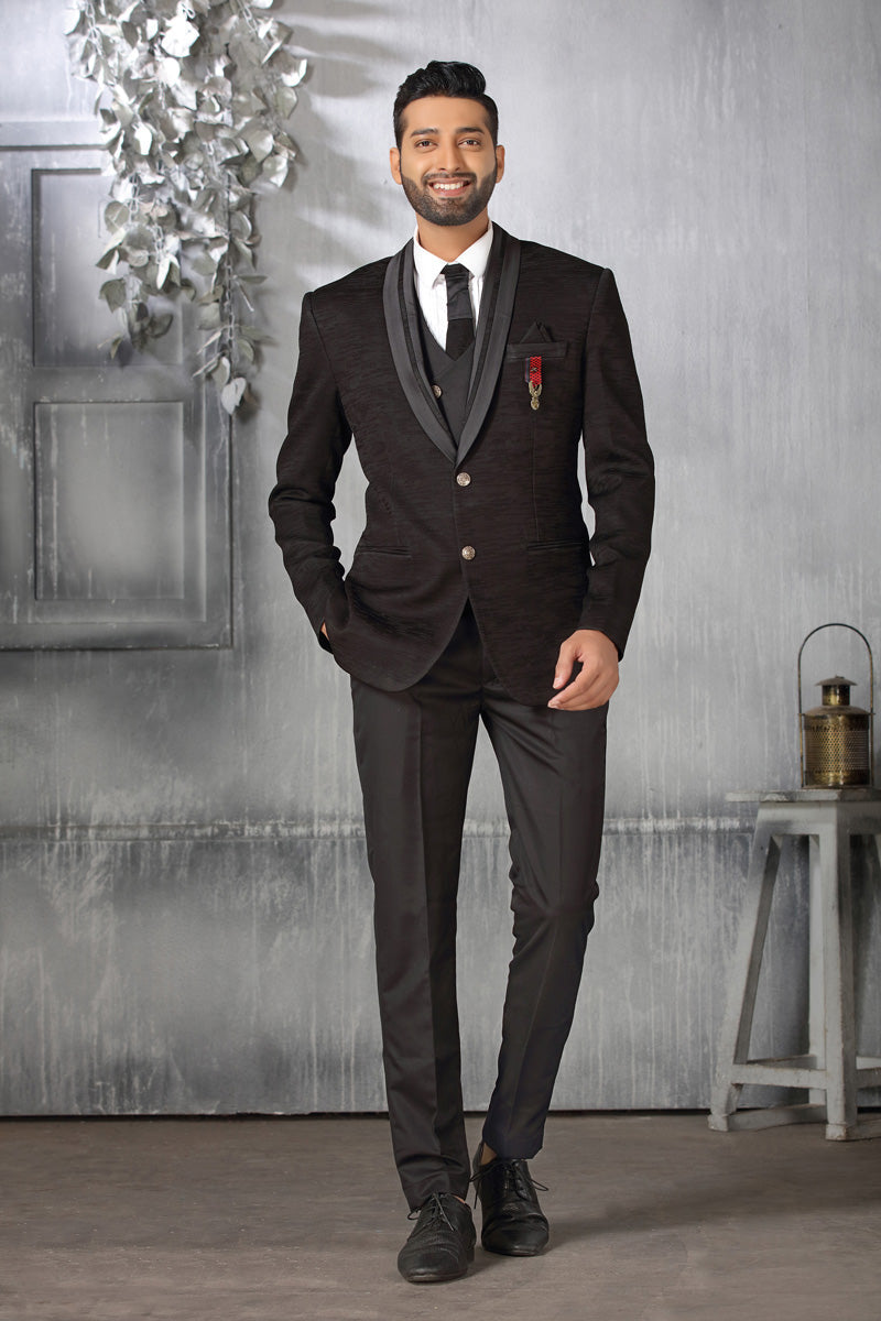 Readymade Black Rayon Royal Coat Suit