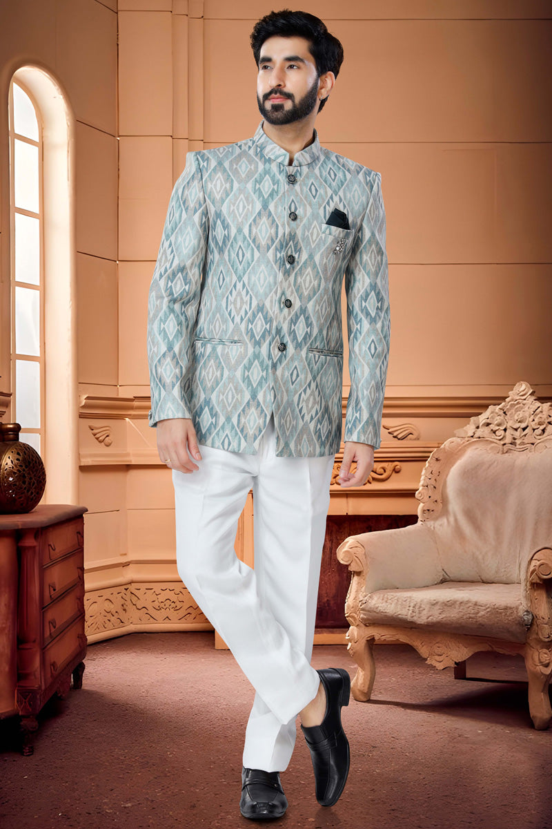 Enriching Green Readymade Cotton Jodhpuri Suit
