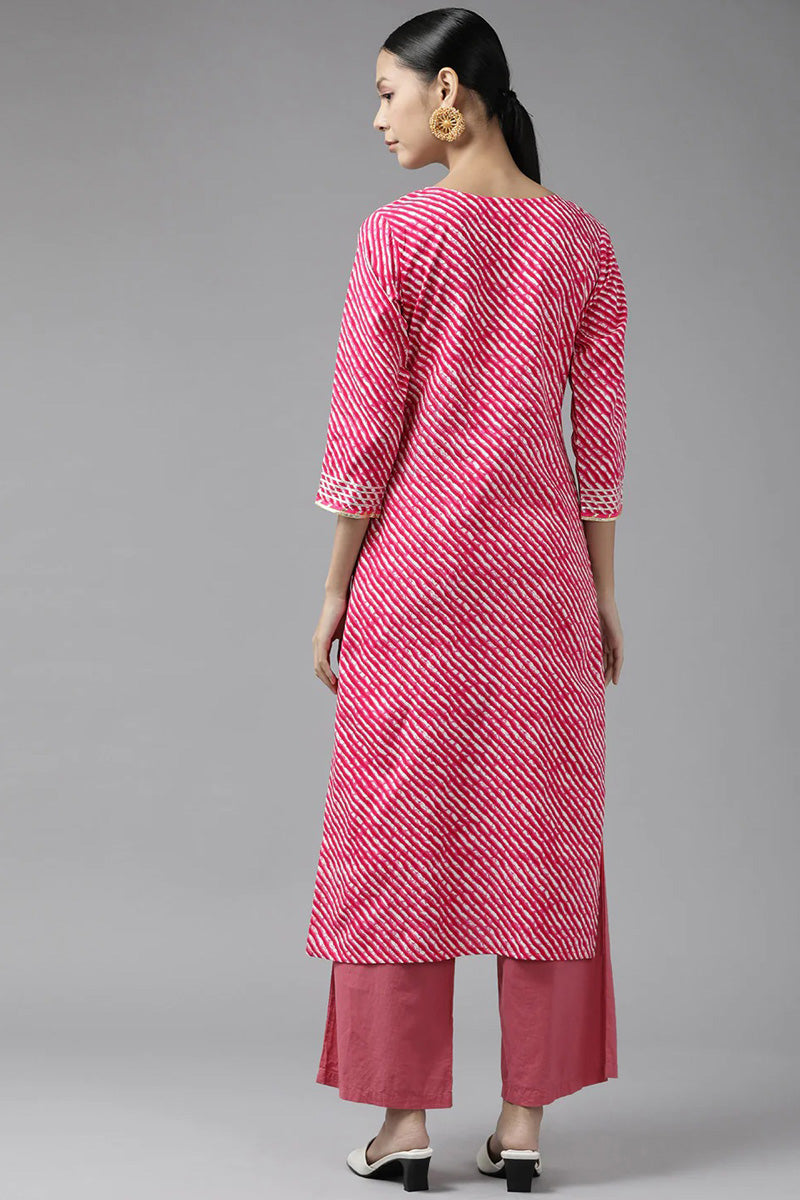 Pink Sober Casual Look Kurti In Rayon Fabric
