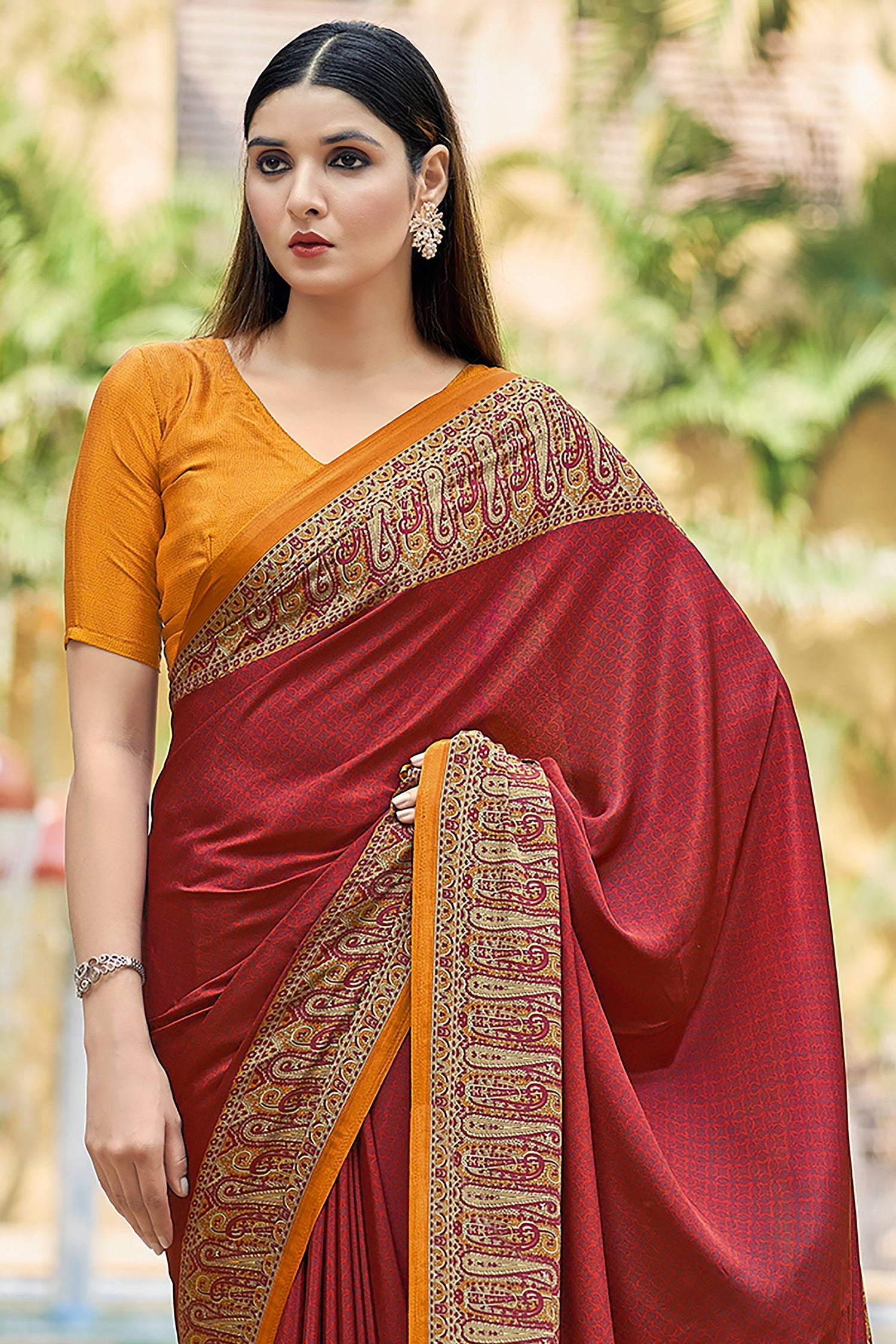 Crepe Silk Printed Ethnic Saree For Women